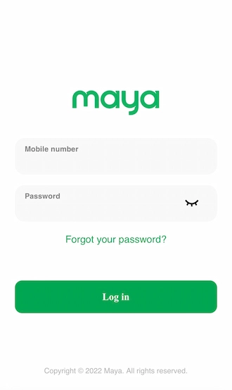 Step 3: Log in to your Maya account to make the transfer