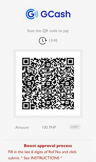 Step 5: Open the GCash app and scan the QR code to pay